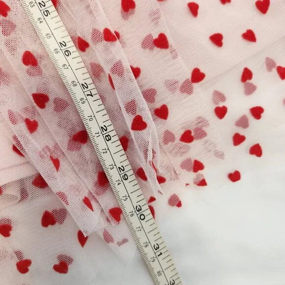 Lace & Beads tulle midi skirt in blush micro heart print - Picture 13 of 13